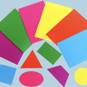 An image showing colorful geometric shapes